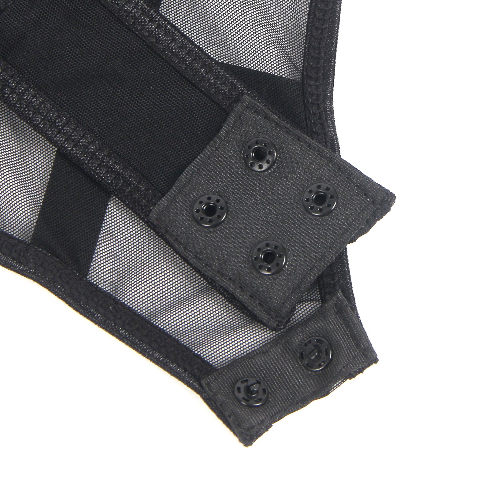 Black PU Leather Mesh Sexy Bodysuit With Hollow Waist - Image 20