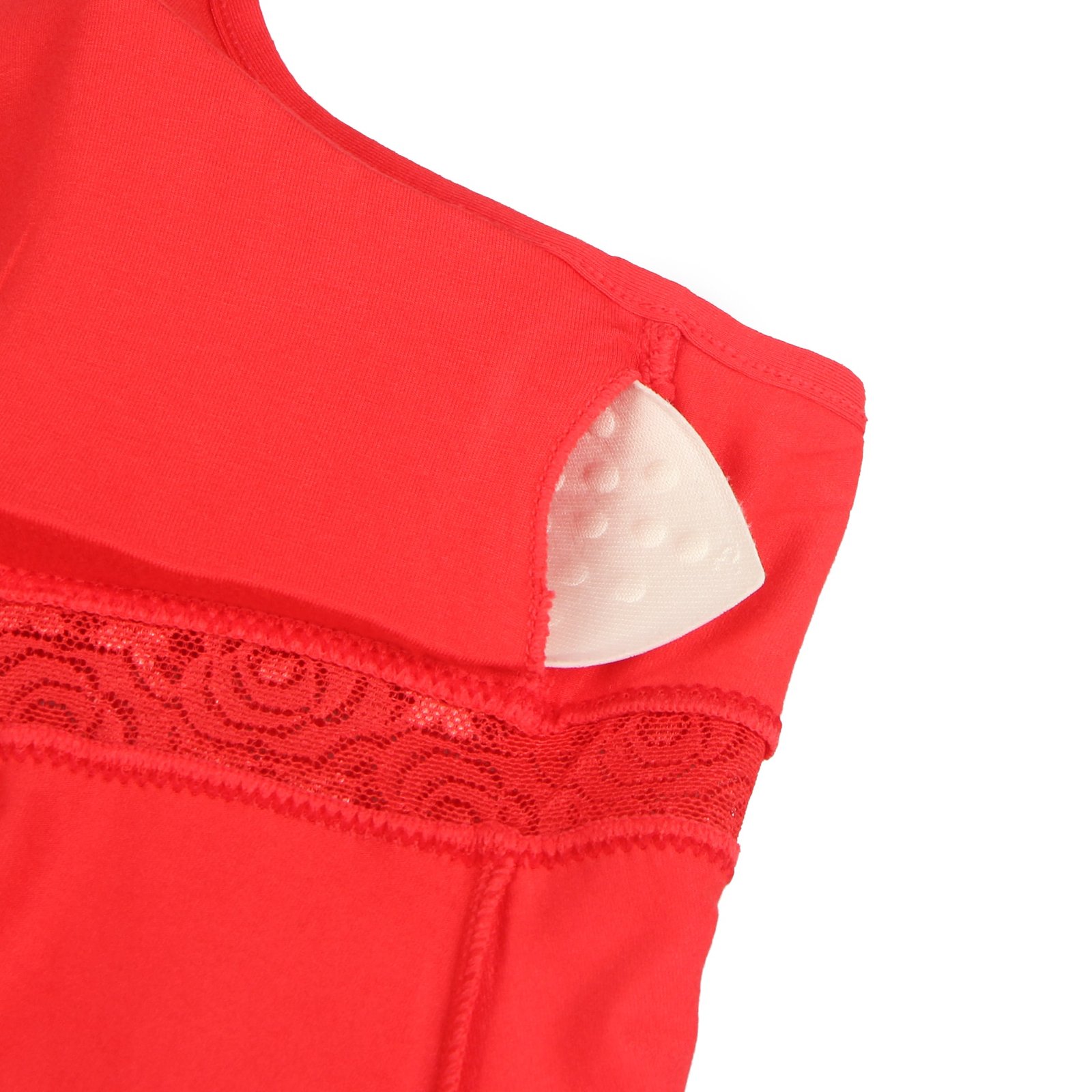 Red Sexy Modal Lace Deep V Neck Suspender Nightdress - Image 18