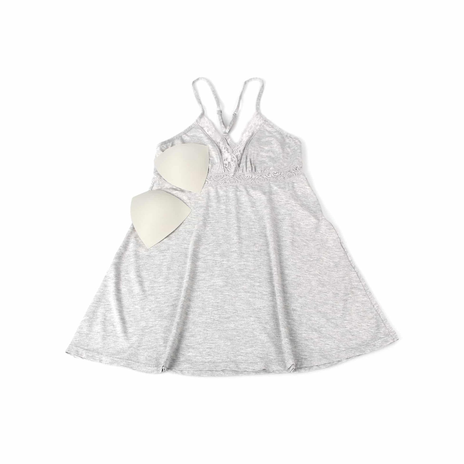 Gray Sexy Modal Lace Deep V Neck Suspender Nightdress - Image 10