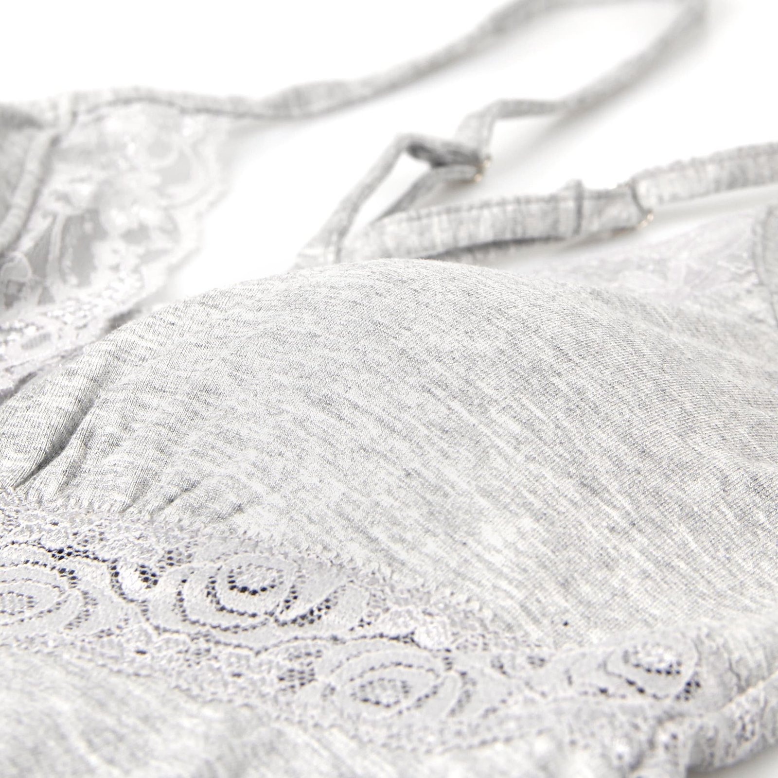 Gray Sexy Modal Lace Deep V Neck Suspender Nightdress - Image 16