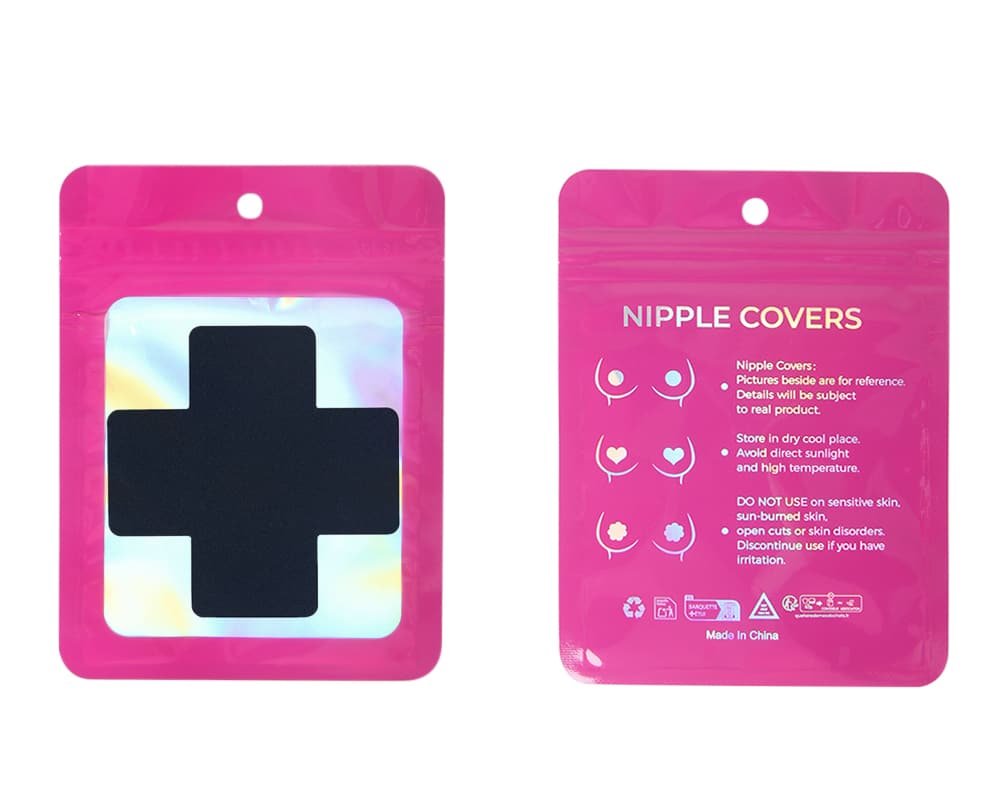 Black Cross Nipple Hiding Stickers