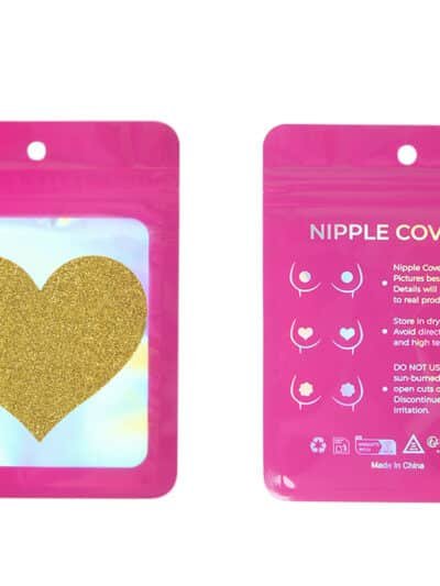 Gold Glitter Heart-shaped Nipple Cover