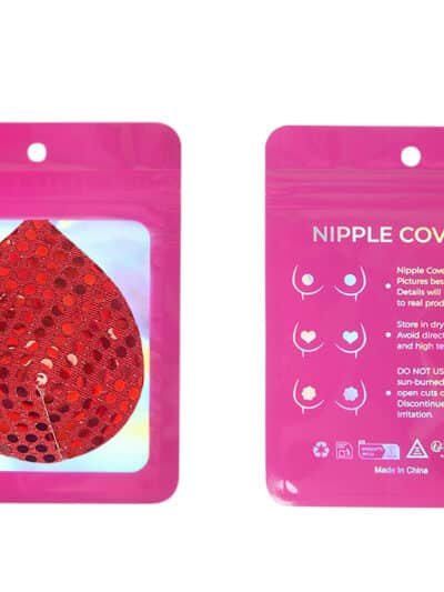 Red Sequin Water Droplets Reusable Nipple Covers