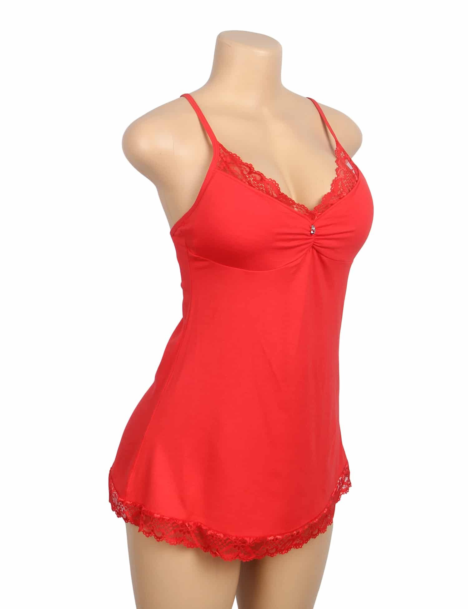 Red Sexy Modal Lace Suspender Nightwear - Image 7