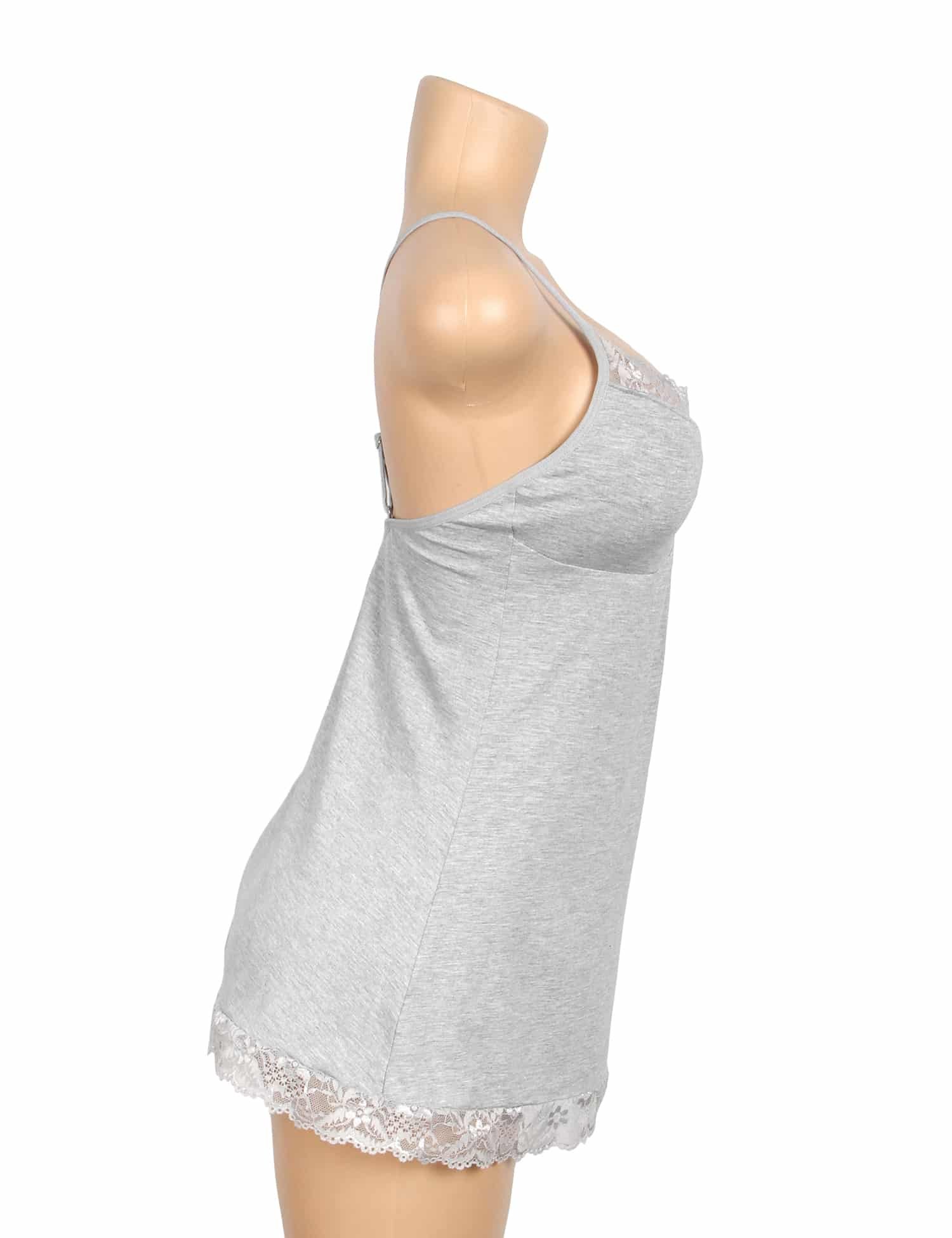 Gray Sexy Modal Lace Suspender Nightwear - Image 10