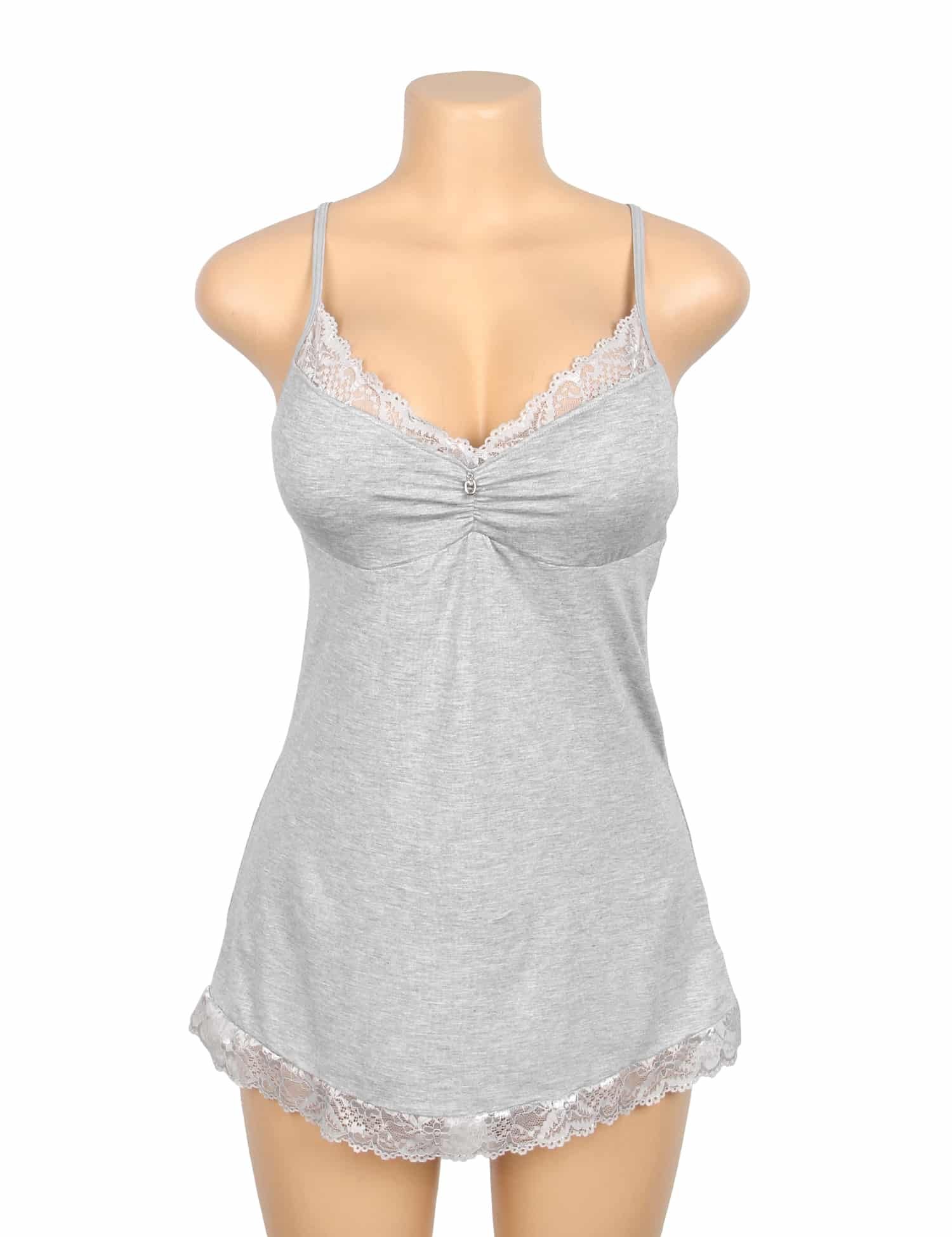 Gray Sexy Modal Lace Suspender Nightwear - Image 8