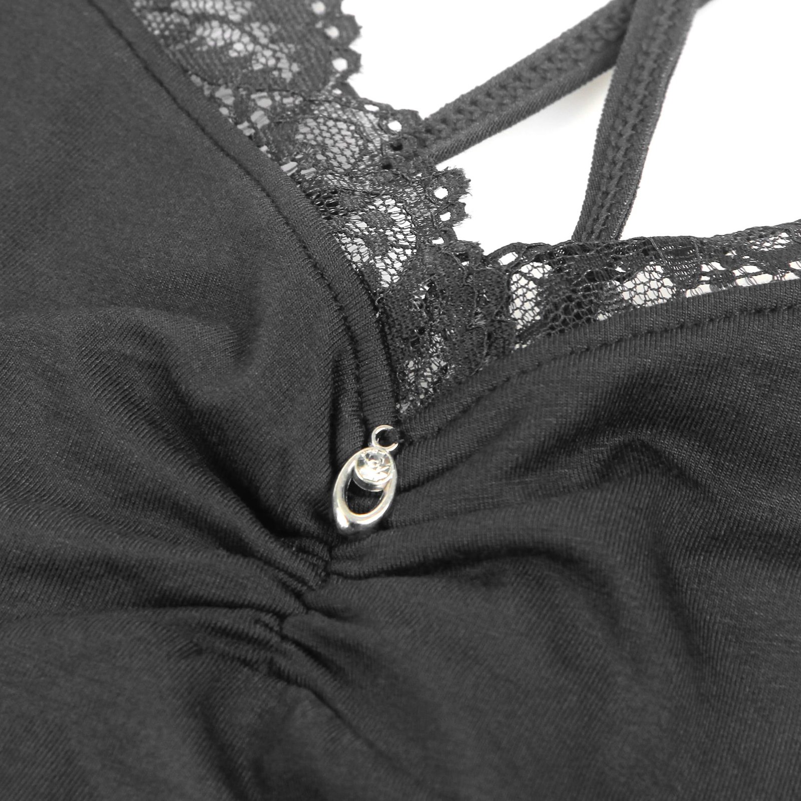 Black Sexy Modal Lace Suspender Nightwear - Image 14