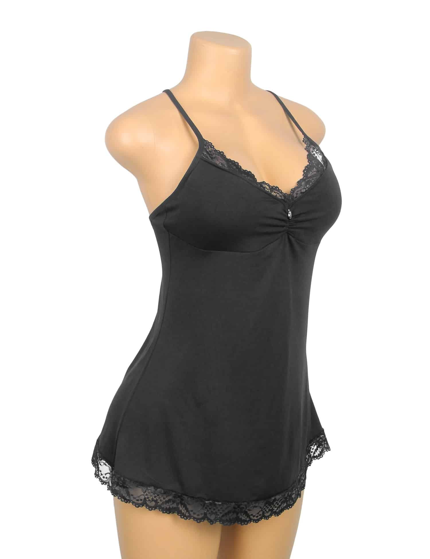 Black Sexy Modal Lace Suspender Nightwear - Image 7