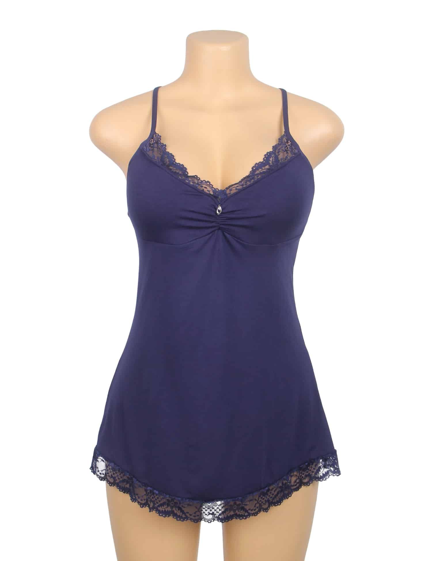 Blue Sexy Modal Lace Suspender Nightwear - Image 6