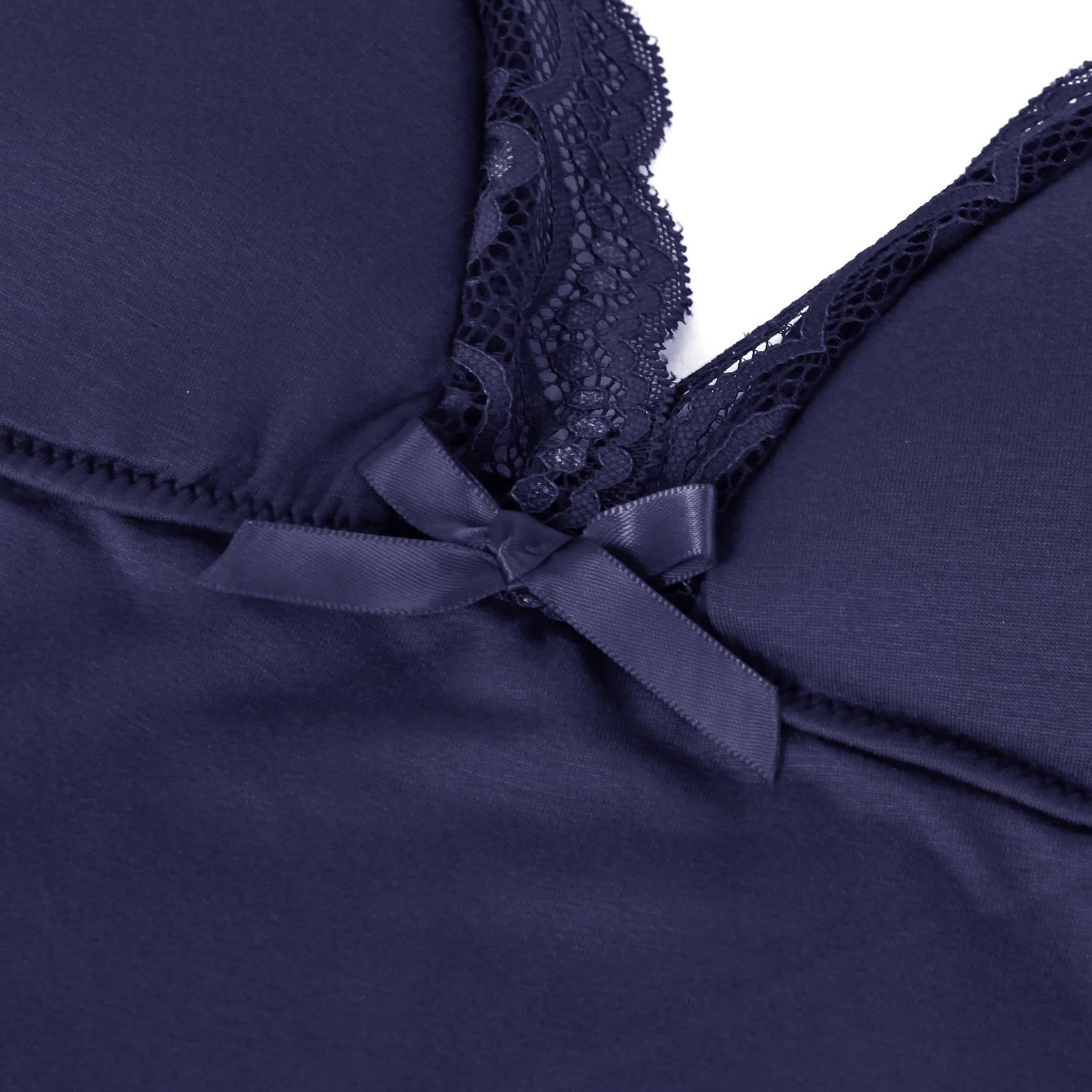 Blue Sexy Modal Lace Bow Suspender Nightdress - Image 13