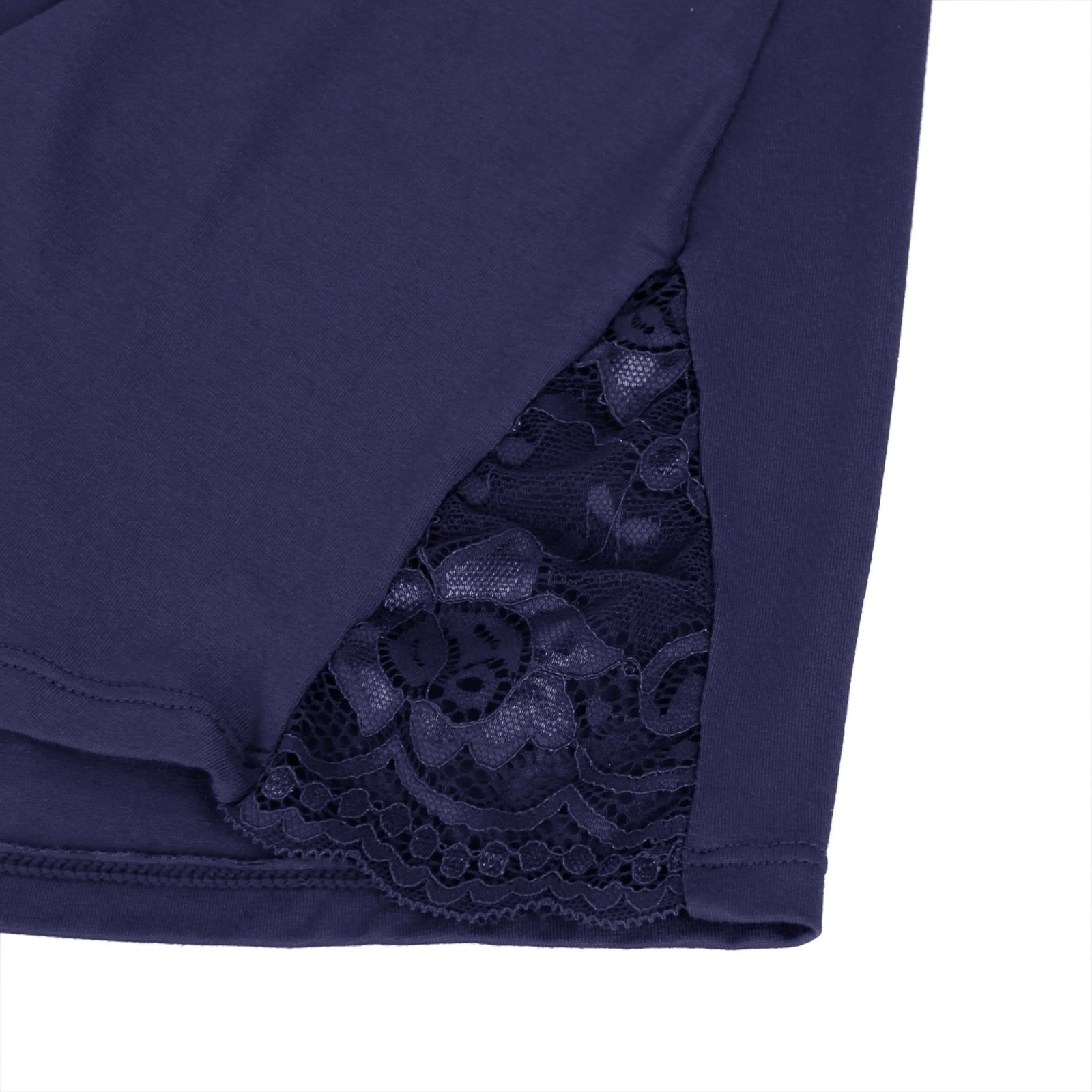 Blue Sexy Modal Lace Bow Suspender Nightdress - Image 14