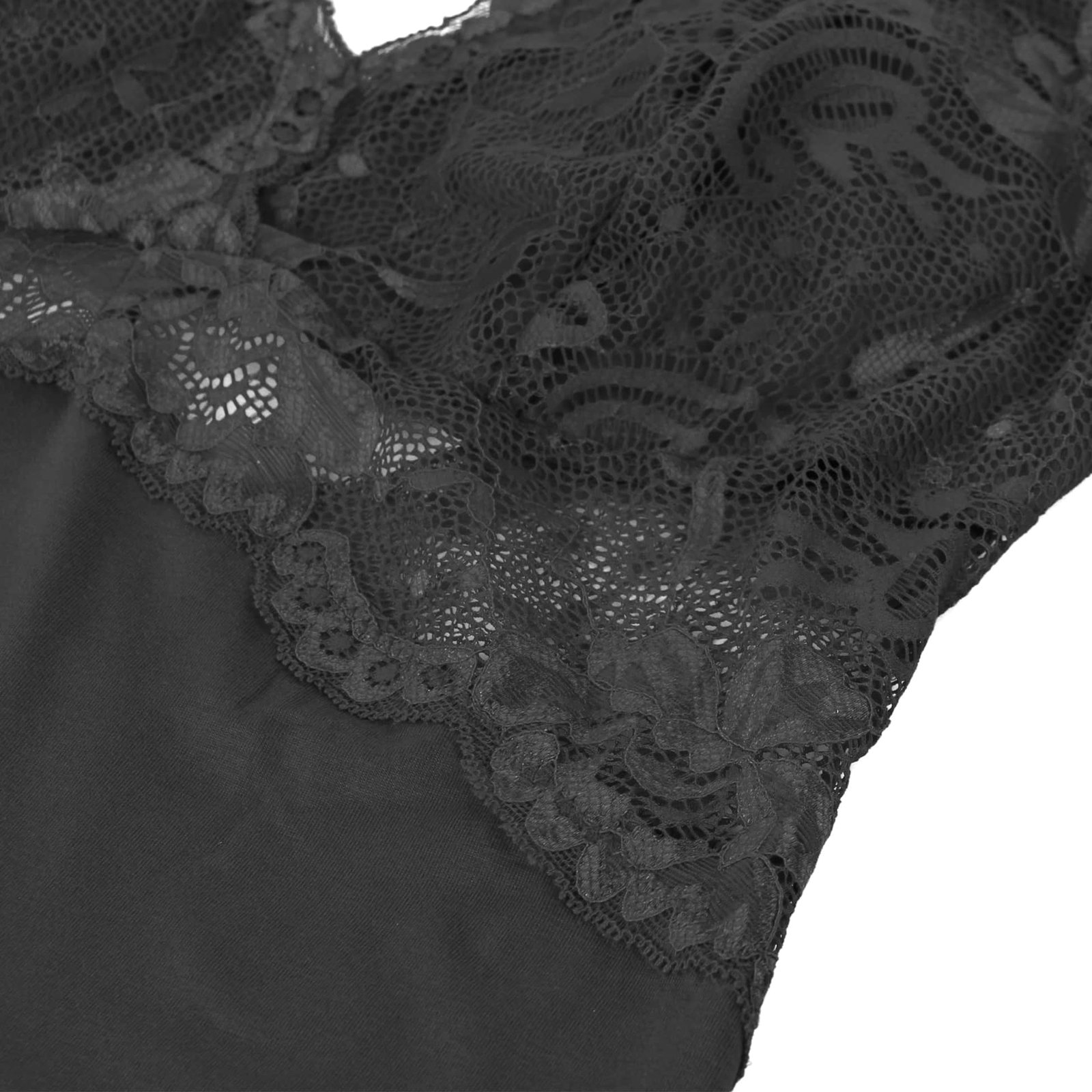 Black Sexy Modal Lace Backless Nightdress - Image 11