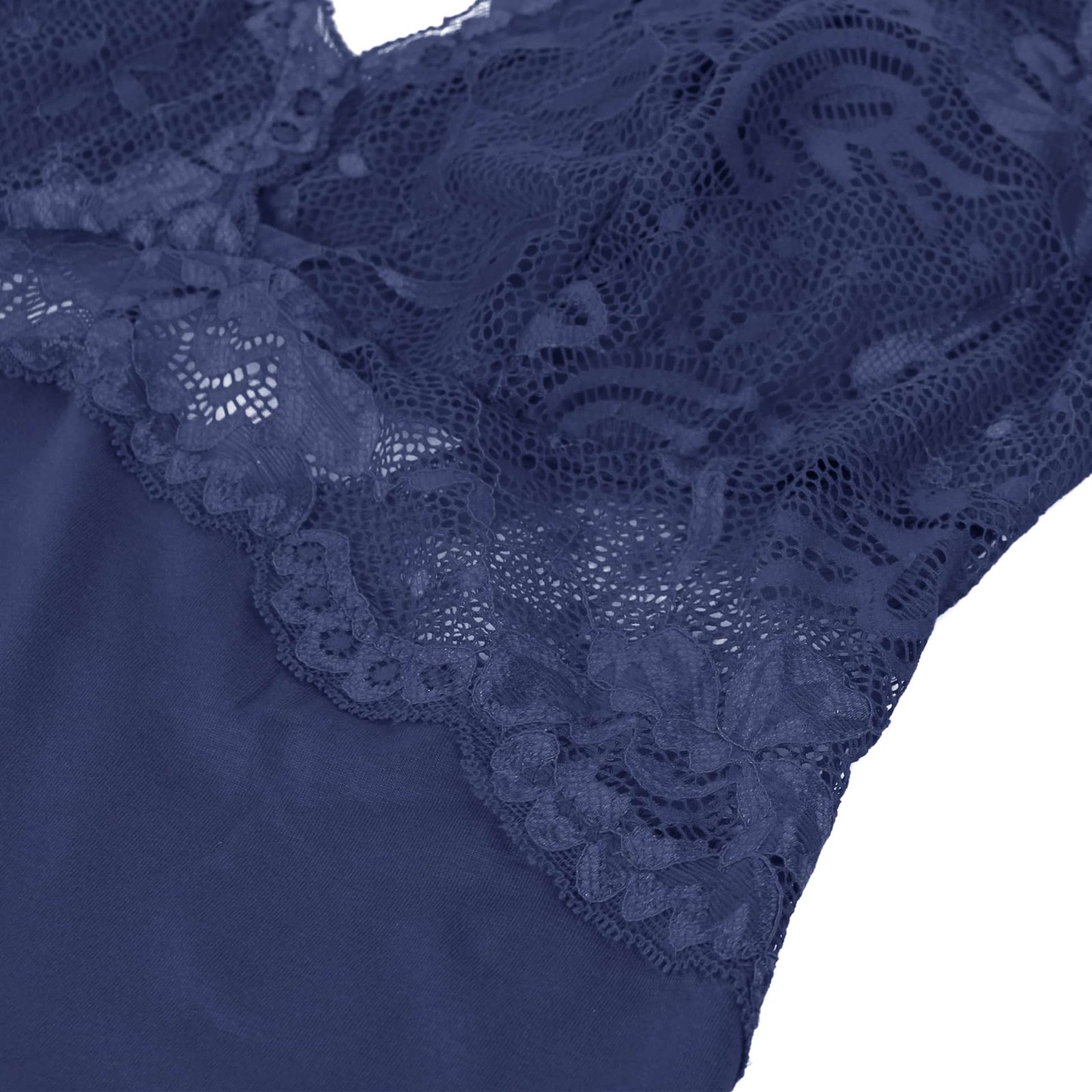 Blue Sexy Modal Lace Backless Nightdress - Image 11