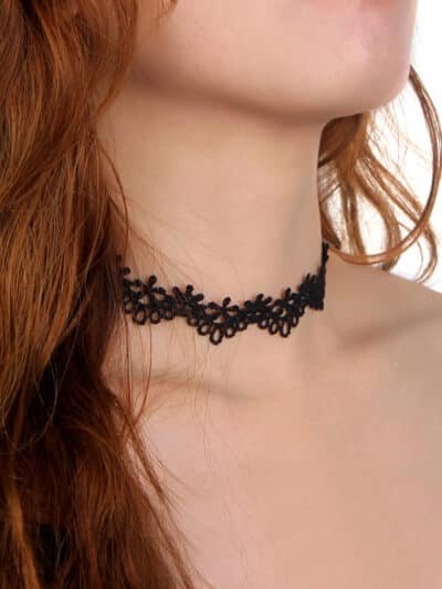 Black Sexy Lace Floral Necklace