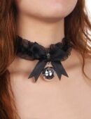 Black Sexy Bow Lace Bell Neck Ring