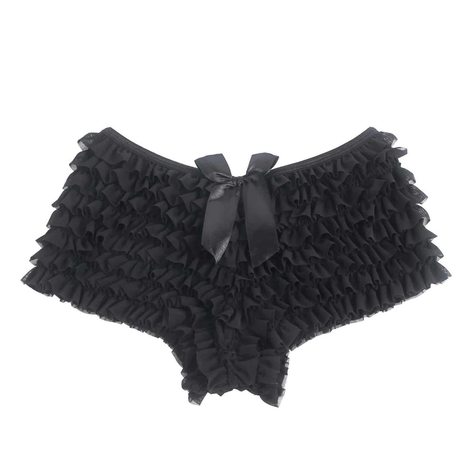 Black Sexy Mesh Swimsuit Cloth Ruffled Women Underwear With Bow - Image 10