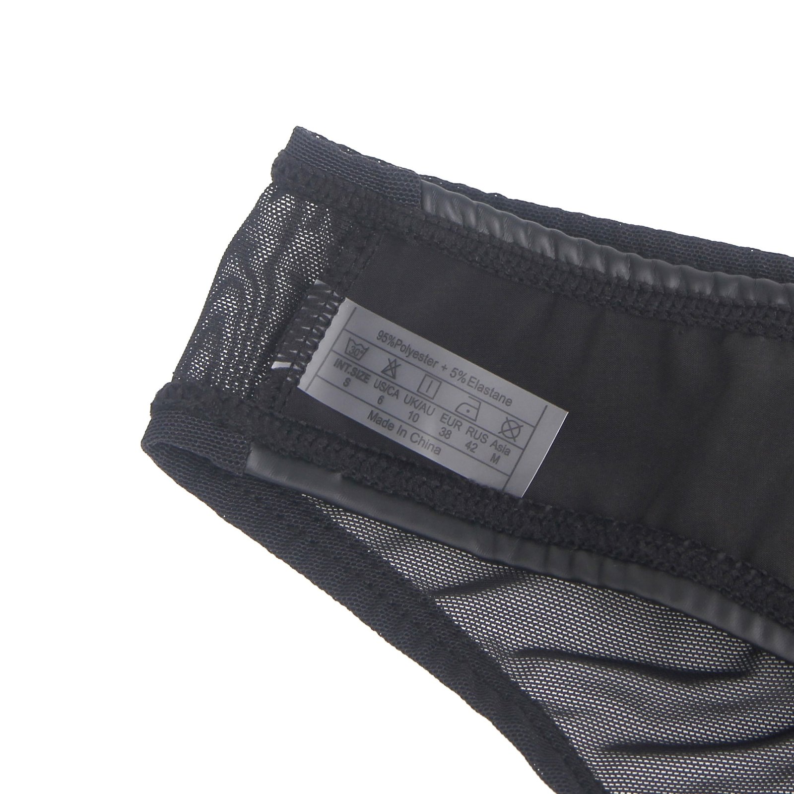 Black Sexy PU Leather Mesh Zipper Women Underwear - Image 12