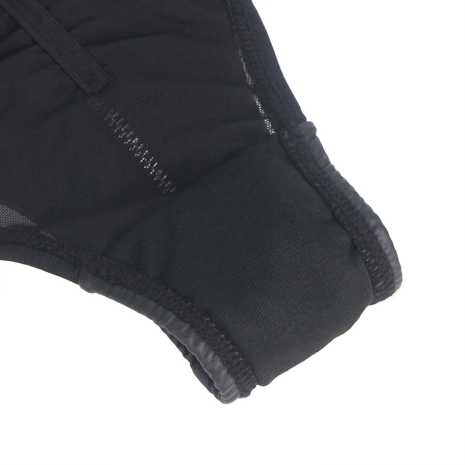 Black Sexy PU Leather Mesh Zipper Women Underwear - Image 14