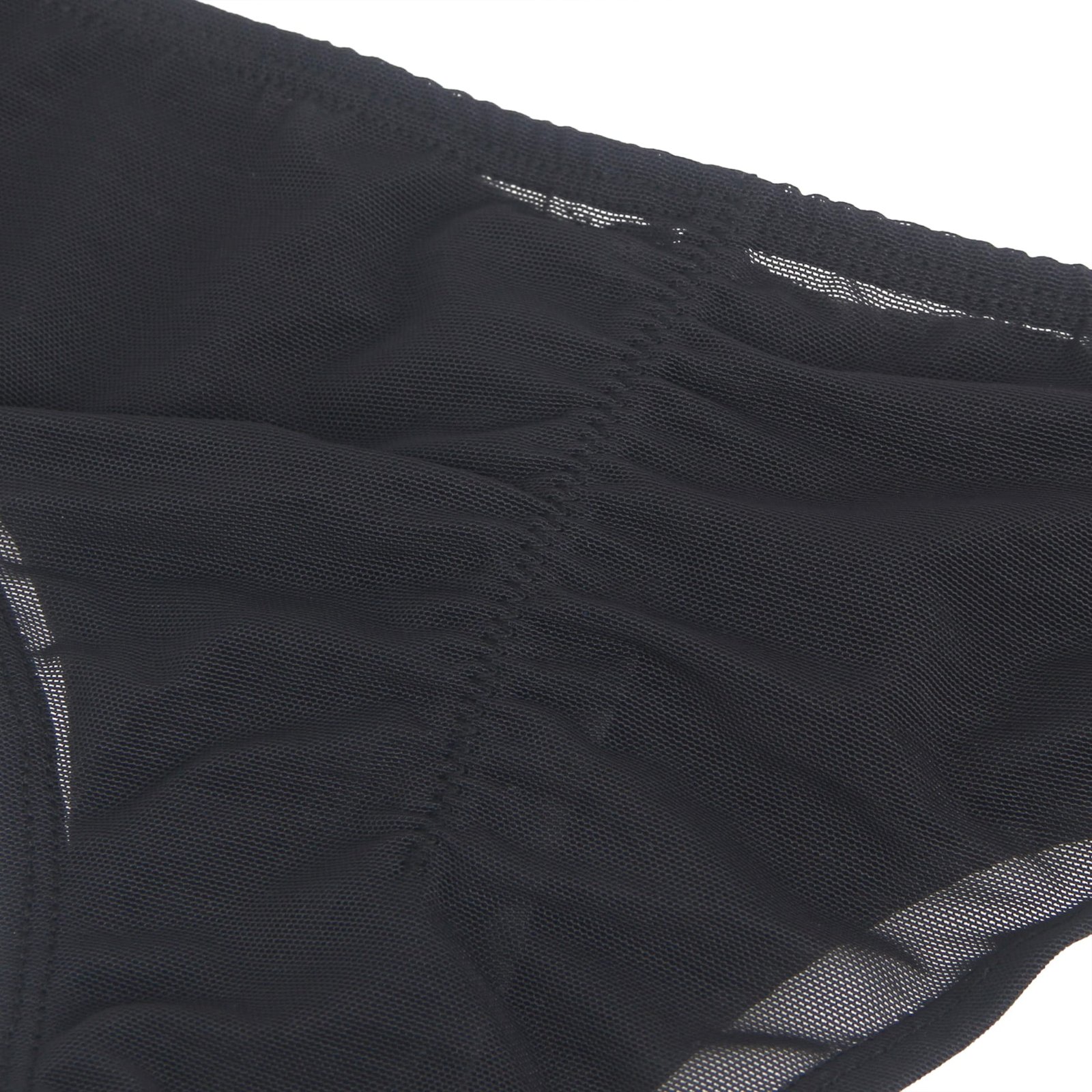 Black Sexy PU Leather Mesh Zipper Women Underwear - Image 11
