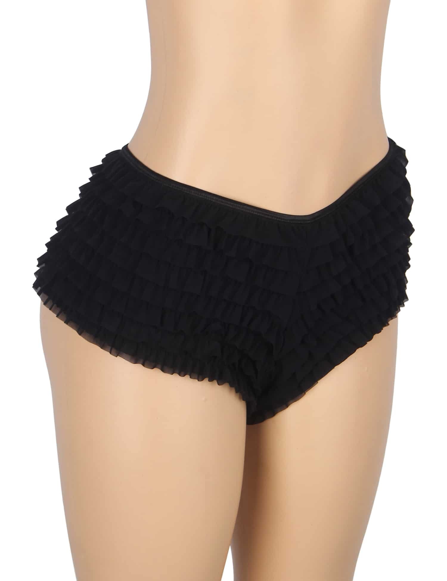 Black Sexy Mesh Swimsuit Cloth Ruffled Women Underwear With Bow - Image 7