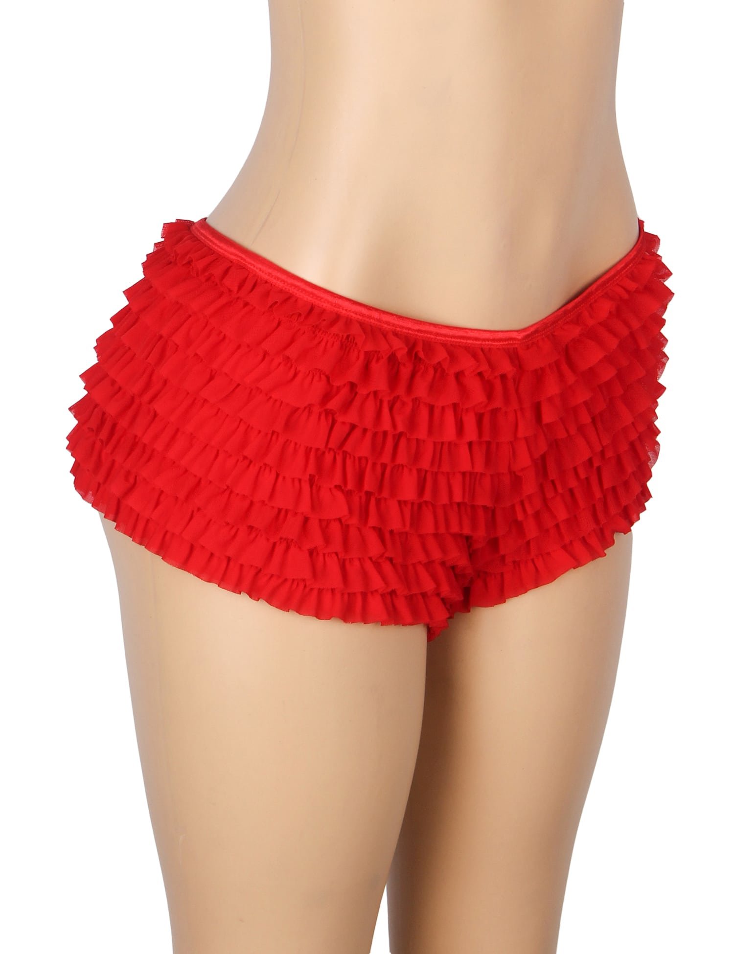 Red Sexy Mesh Swimsuit Cloth Ruffled Women Underwear With Bow - Image 6