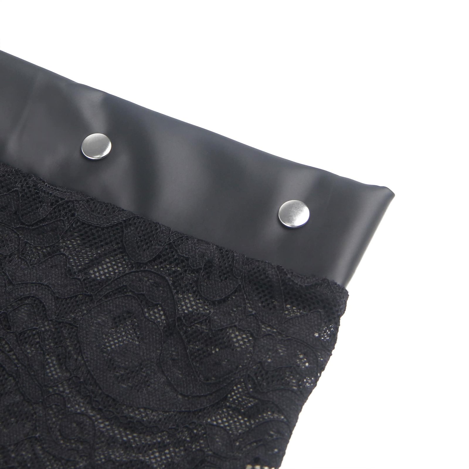 Black Sexy Lace Rivet PU Leather Waistband Women Underwear - Image 15