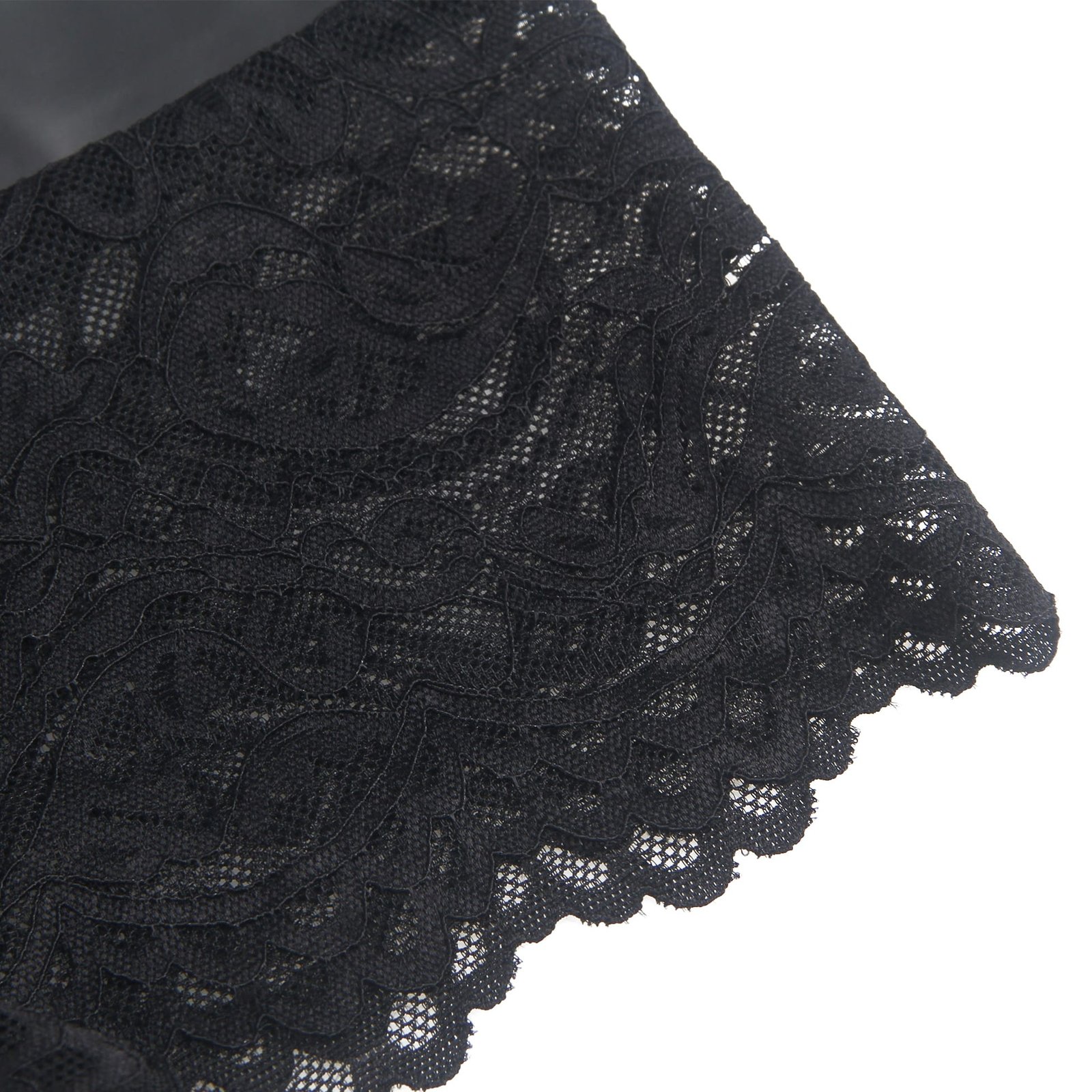 Black Sexy Lace Rivet PU Leather Waistband Women Underwear - Image 14