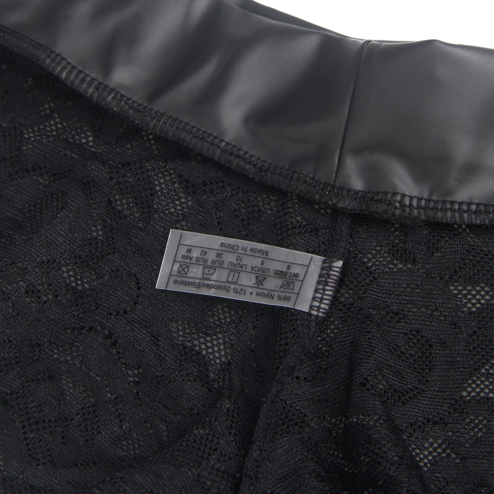 Black Sexy Lace Rivet PU Leather Waistband Women Underwear - Image 11