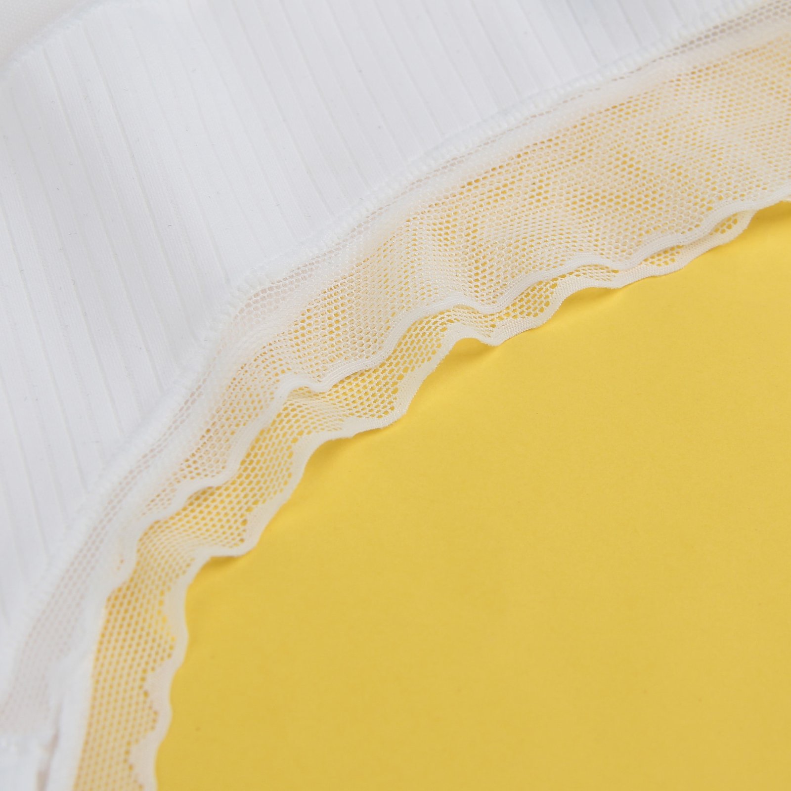 White Sexy Striped Fabric And Mesh Bow Women Underwear - Image 13