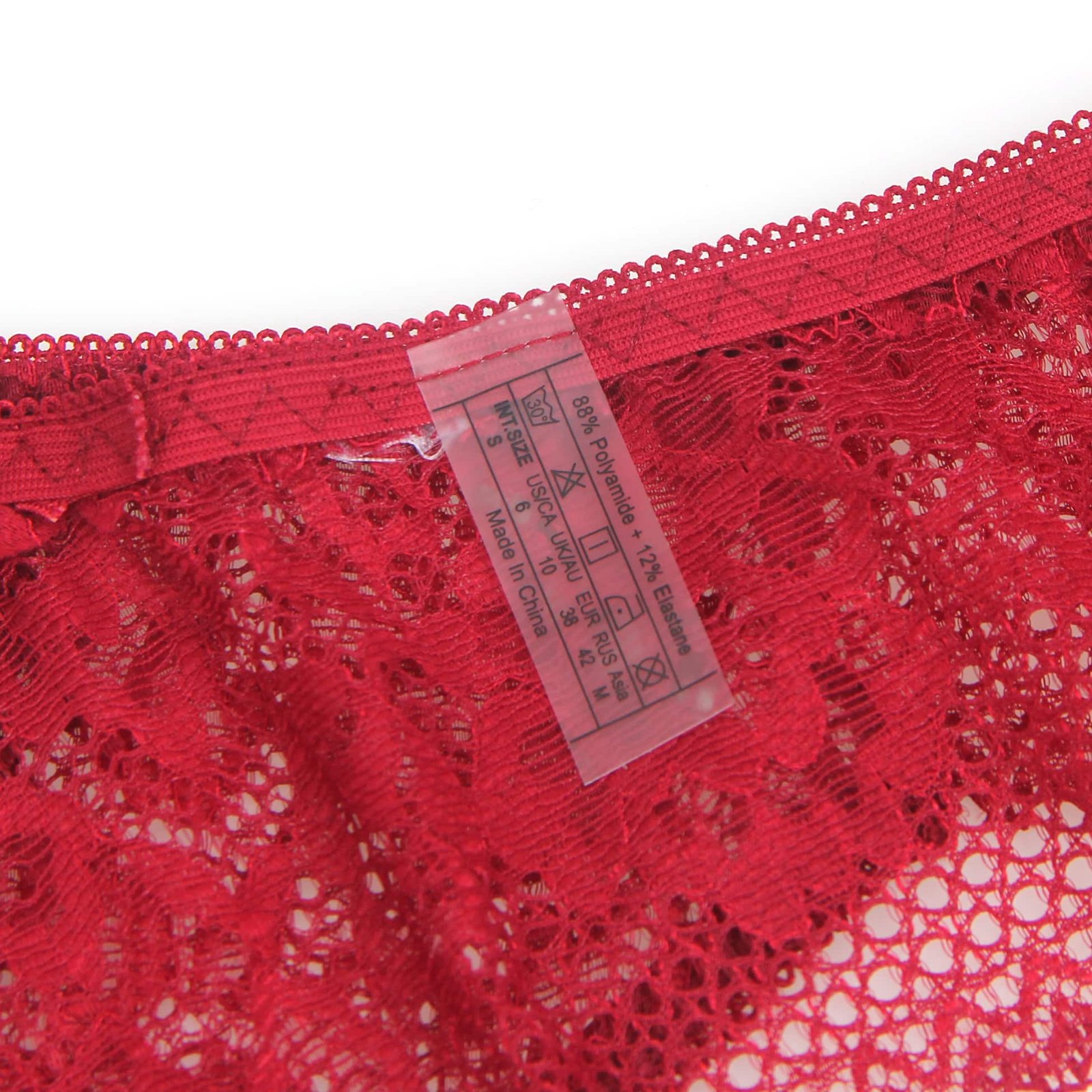 Burgundy See Through Sexy Lace Women Panty - Image 12