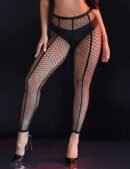 Black Sexy Fishnet Vertical Striped Pantyhose